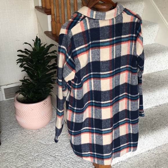 ACOA Long Line Fall Flannel Shacket - Picture 5 of 11